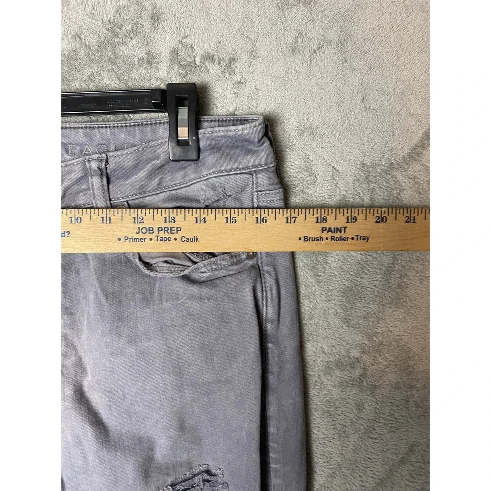 American Eagle Mens 33x32 Airflex+ Distressed Grey Jeans